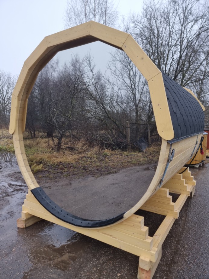 attēls, kurā attēlota koka moduļu māja