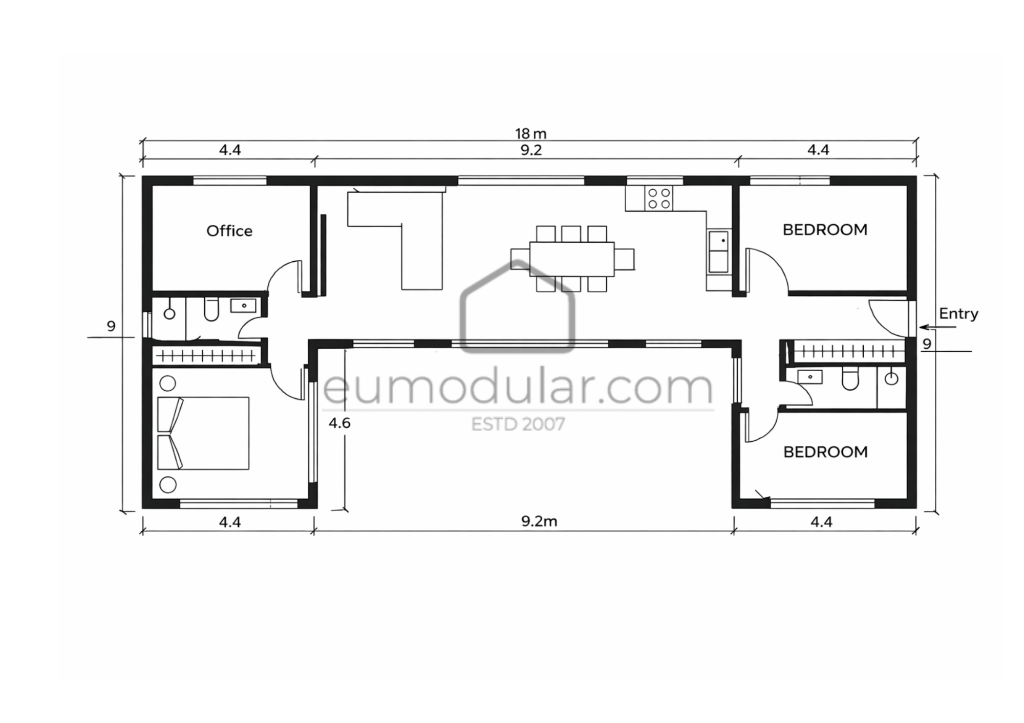 U - plānojuma ģimenes māja